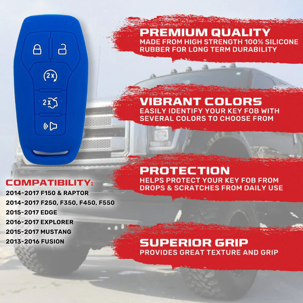 1417 F150 & SUPERDUTY KEY FOB COVER BLUE SILICONE