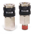 3/8IN NPT(M)AUTOMATIC COUPLERSTEEL/NICKEL PLATED W/BLACK SLEEVE & ETCHED VIAIR LOGO