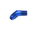 08 45 DEGREE MALE ADAPTER TO 12 (3/4) NPT MALE BLUE