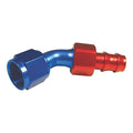 RED/BLUE 45 DEGREE PUSHLOC FULL SWIVEL HOSE END 10AN