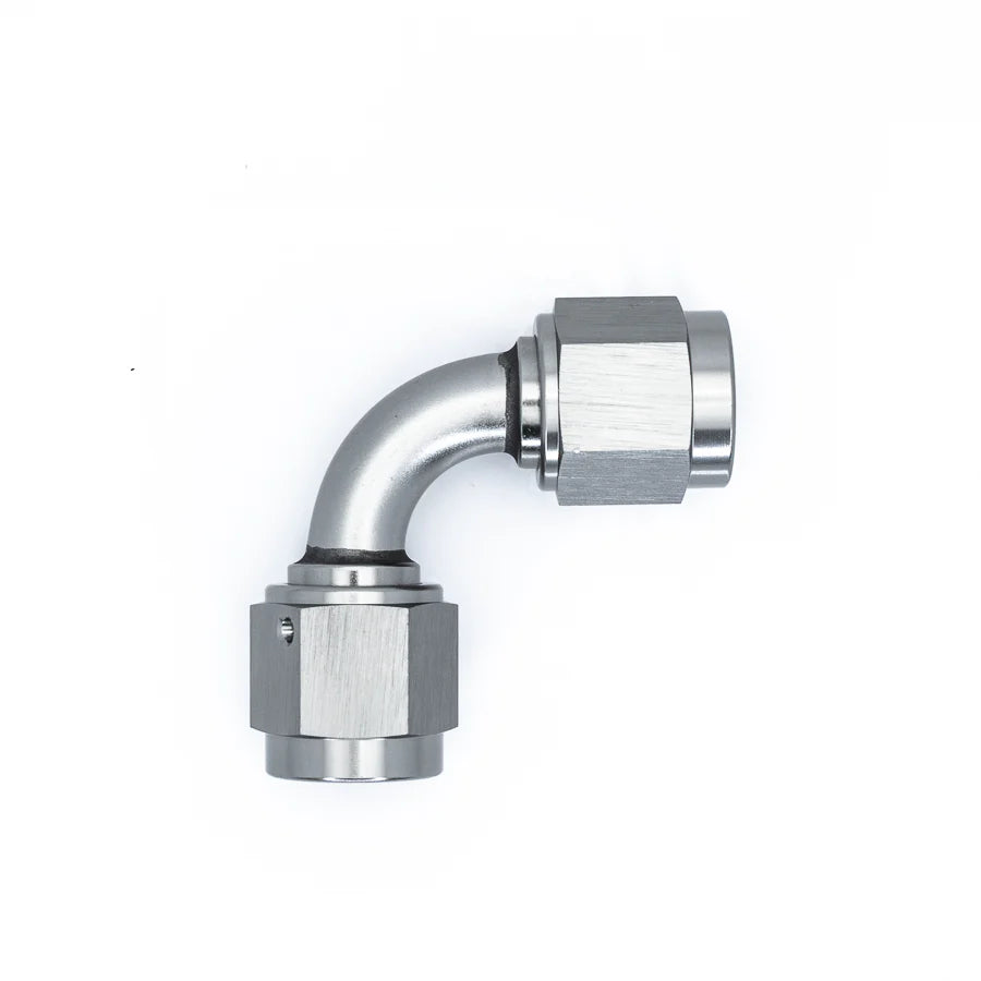 DeatschWerks 6AN Flare Female Swivel 90-degree to 6AN Flare Female Swivel 90-degree anodized DW titanium