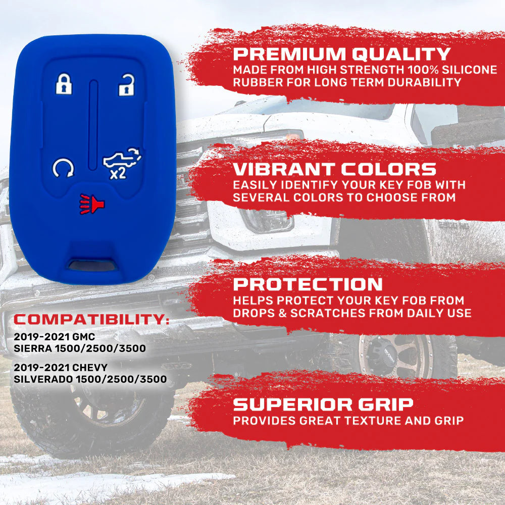1921 SIERRA & SILVERADO KEY FOB COVER BLUE SILICONE