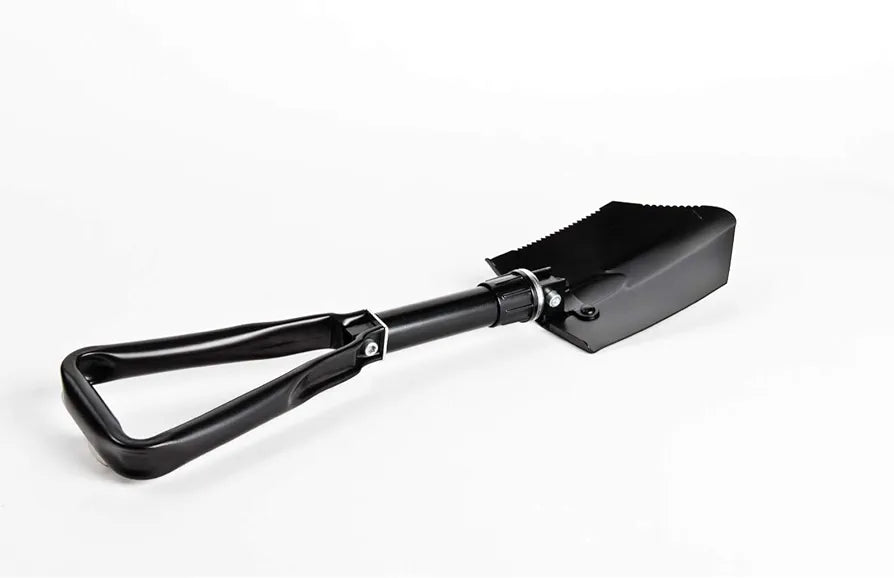 FOLDABLE CAMP SHOVEL WITH STORAGE POUCH BILINGUAL