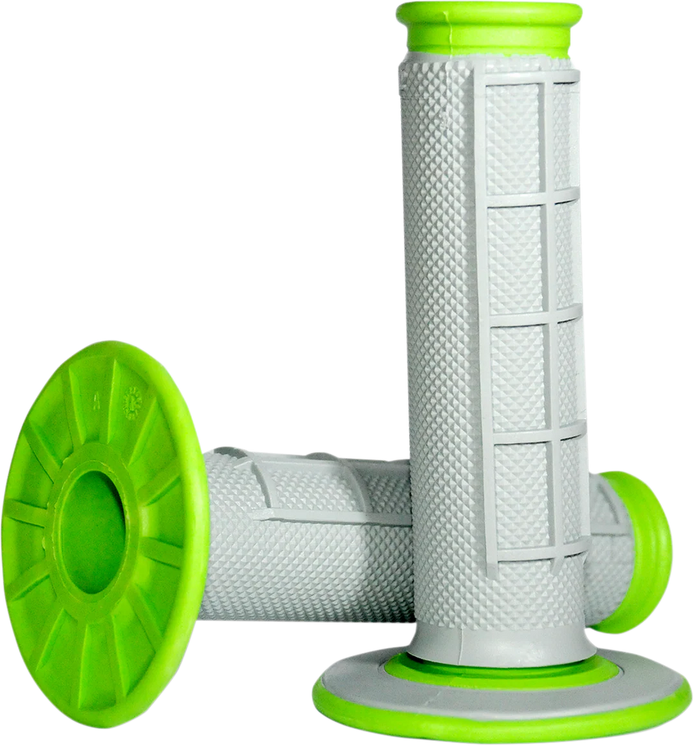 Renthal MX Dual Compound Grips 1/2 Waffle - Grey/ Green