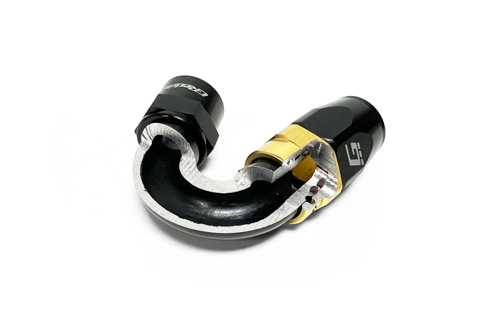 GReddy AN04 45 DEGREE HOSE END SWIVEL BLACK/GOLD ANODIZED