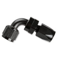 Swivel Hose End -8 AN 90 Degree Swivel Hose End Black Black Satin Anodized Finish Mr Gasket