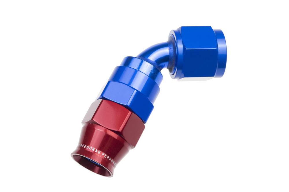 06 AN 60 DEGREE PTFE REUSABLE HOSE END BLUE