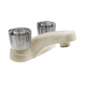 RV LAVATORY FAUCET W/SMOKED ACRYLIC KNOBS BISQUE PARCHMENT