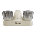 RV LAVATORY FAUCET W/SMOKED ACRYLIC KNOBS BISQUE PARCHMENT