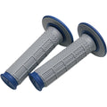 Renthal MX Dual Compound Grips Tapered 1/2 Waffle - Grey/ Blue
