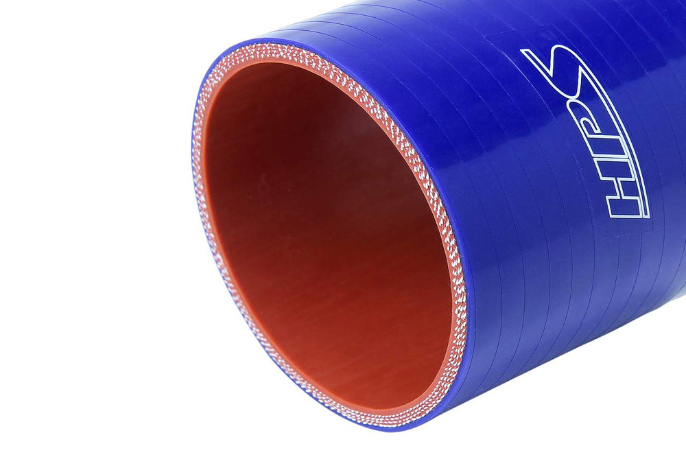 HPS Performance 3 ID 4 Long High Temp 4-ply Reinforced Silicone Straight Coupler Hose Blue (76mm ID 102mm Length)