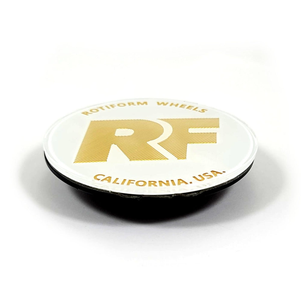 RF LENS LOGO WHITE WITH GOLD FOIL L