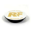 RF LENS LOGO WHITE WITH GOLD FOIL L