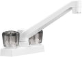 TWO HANDLE 4 KITCHEN/BAR FAUCET W/SMOKED ACYRLIC KNOBS WHITE