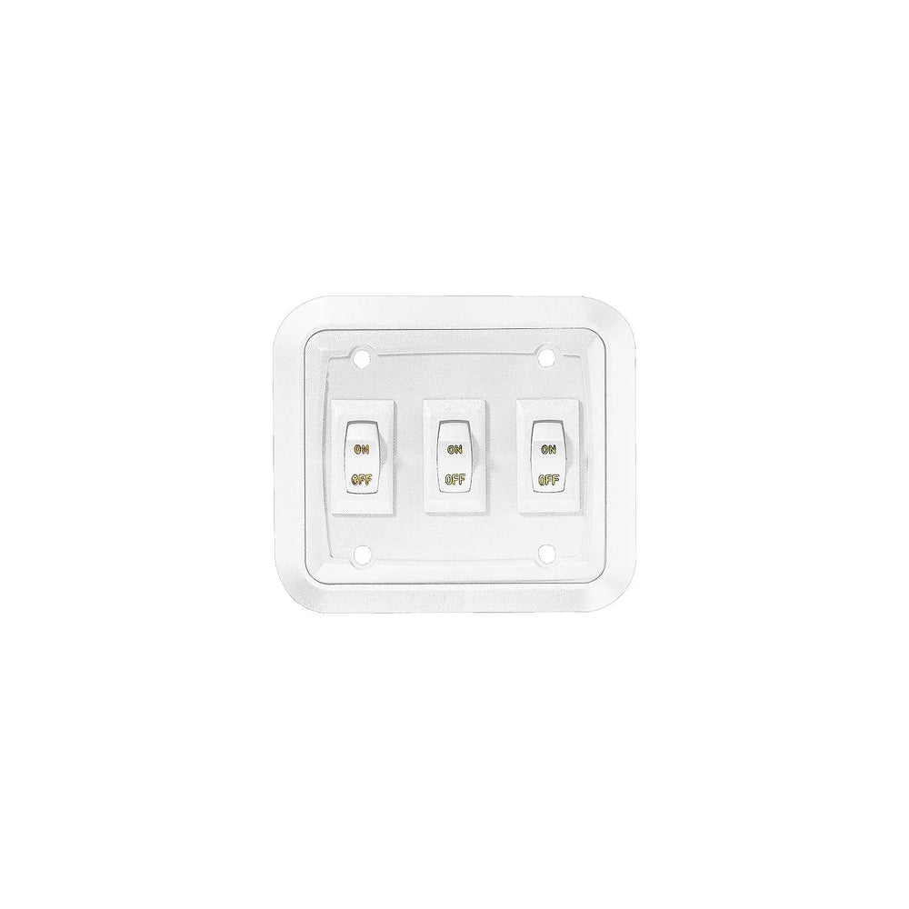 WALL PLATE SWITCH WHITE TRIPLE 3.53 X 4 ON/OFF SPST INCLUDES RAISED BEZE