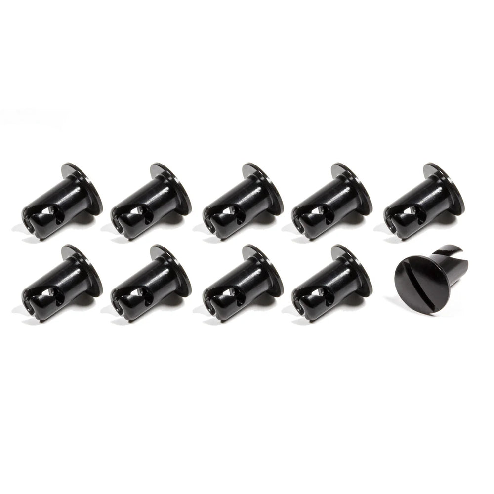 Oval Head Button Alum Black .500 Long 10 Pack