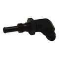 DeatschWerks 6AN Male Flare to 5/16in Male Barb Bulkhead Adapter 90-Degree - Anodized Matte Black