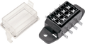 NAMZ ATO 4-Way Fuse Block (Water Tight Clear Cover - 1/4in. Male Disconnects)