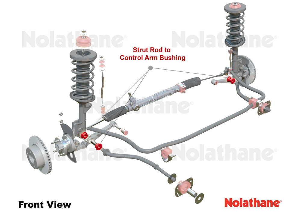 Strut rod - to control arm bushing 4 Bushings 2 Tubes Install Guide Grease