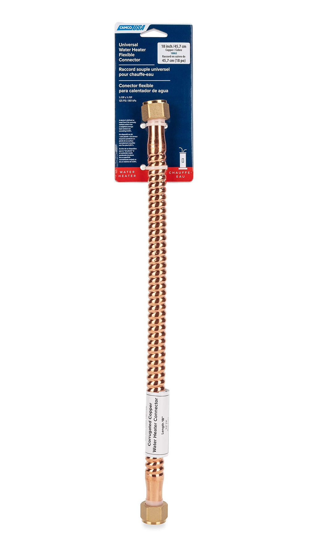 WATER CONNECTOR 18IN X 3/4 IN X 3/4IN FIP FLEX COPPER LLC