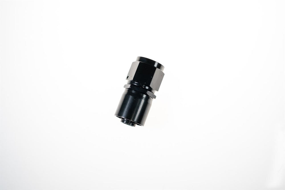 08 AN STRAIGHT CRIMP STYLE HOSE END W/ BLACK COLLAR BLACK