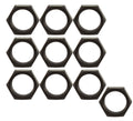 10pk 5/8-18 LH Alum Jam Nut Thin OD Black