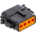 NAMZ Deutsch DTM 12-Position Plug w/12 Stamped Terminals & Wedgelock - Black (HD 74119-98BK)