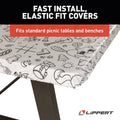COLOR ESCAPE COLORABLE ELASTIC VINYL PICNIC TABLECLOTH WITH BENCH COVERS