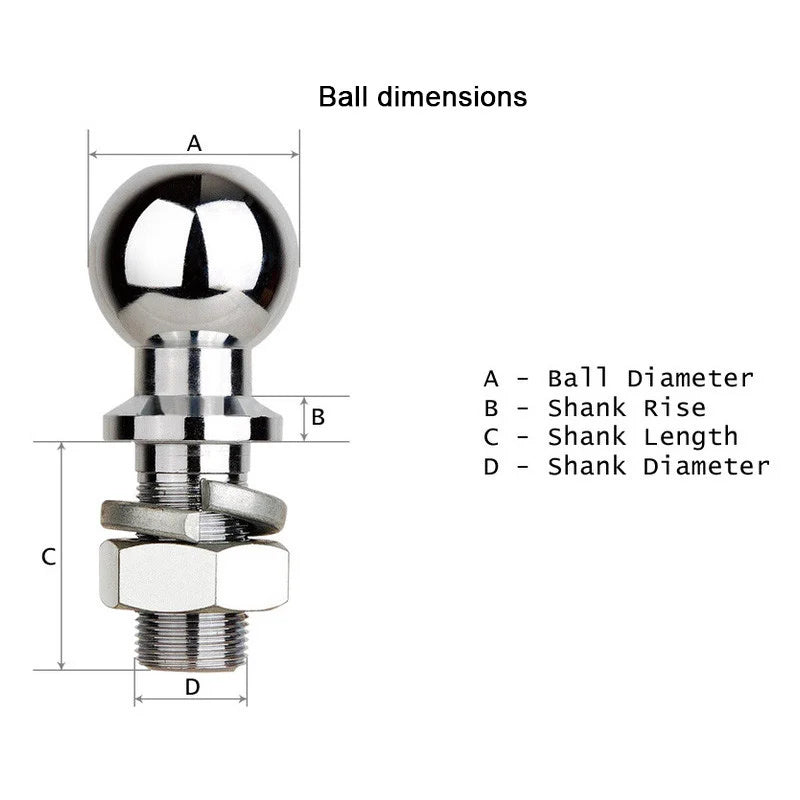 2IN X 3/4IN X 3 3/8IN 3500LB CHROME BALL