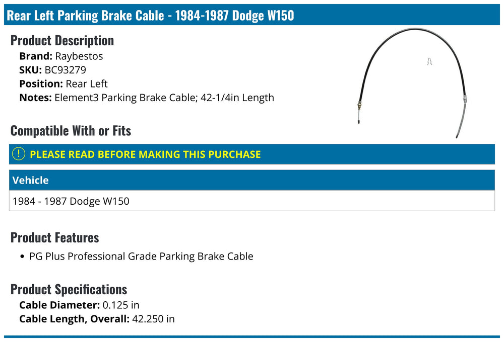PARKING BRAKE CABLE