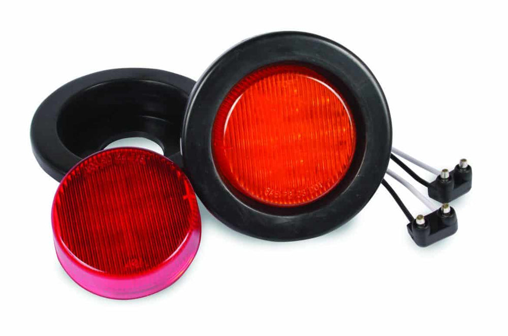 2.5IN ROUND AMBER LED W/REFLEX 8 LEDS