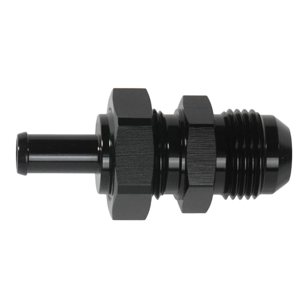 DeatschWerks 10AN Male Flare Bulkhead to 3/8in Hose Barb Straight