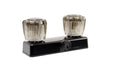 RV SHOWER FAUCET W/SMOKED ACRYLIC KNOBS BLACK