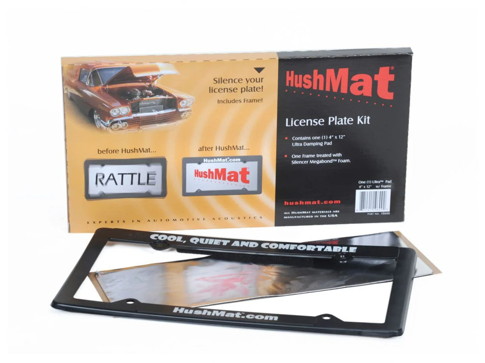 HUSHMAT ULTRA LICENSE PLATE KIT 1 4IN X 12IN SHEET WITH LICENSE PLATE FRAME