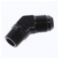 Fragola -8AN x 3/8 NPT 45 Degree Adapter - Black