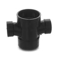 TEE DOUBLE SANITARY BLACK 3' X 3