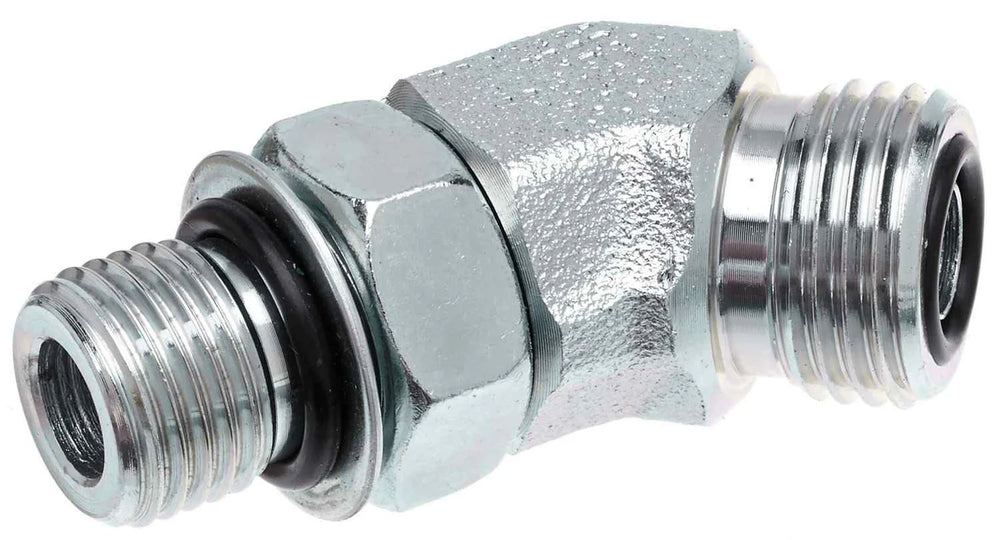 Gates Hydraulic Adapter Male Flat-Face O-Ring to Male O-Ring Boss 45 Deg