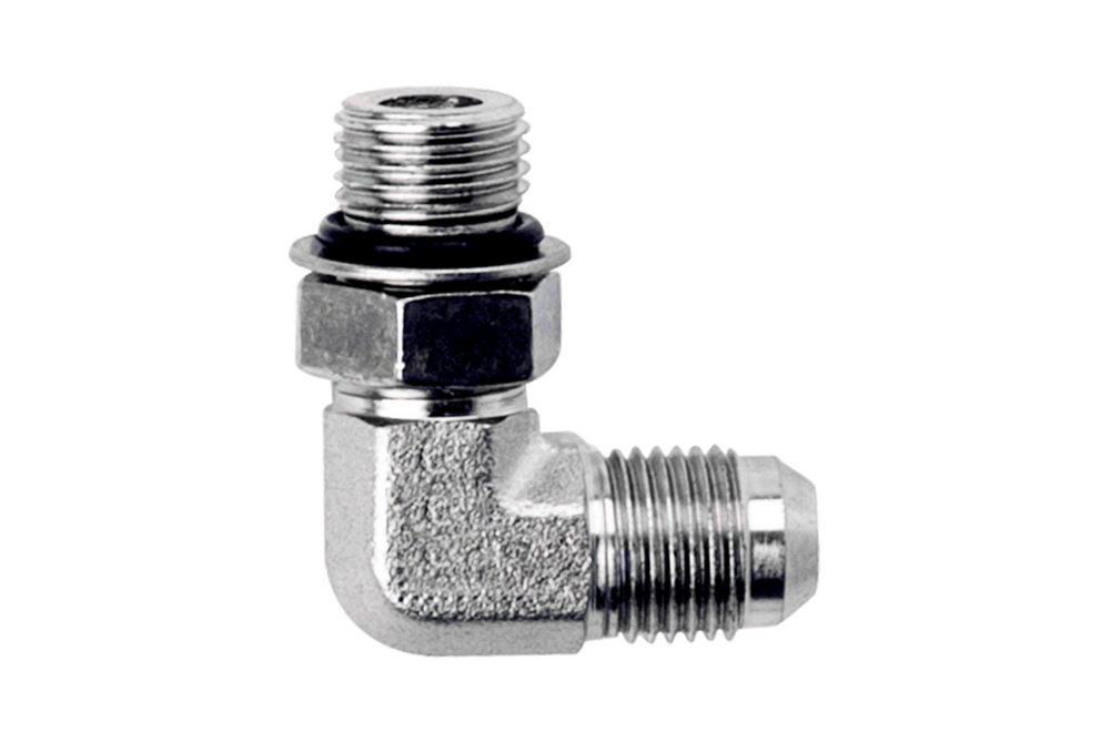 King Shocks 90 Degree Hose Fitting -06 flare / -06 ORB
