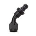 Reusable Hose End Black 45 Deg Elbow -4