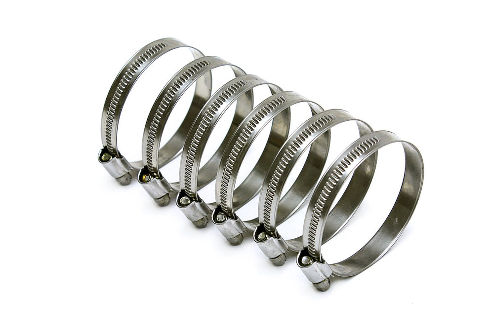 HPS Performance Stainless Steel Embossed Hose Clamps SAE 28 6pc Pack 1-9/16 - 2-1/4 (40mm-57mm)