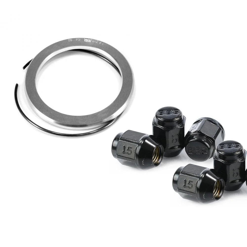 BBS PFS KIT - Honda / Acura 5x120 - Includes 82mm OD - 64mm ID Ring / 82mm Clip / Lug Nuts