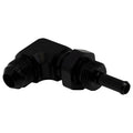 DeatschWerks 8AN Male Flare To 5/16in. Male Barb Bulkhead Adapter 90-Degree (Incl. Nut)