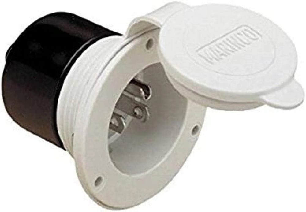 15A 125V STRAIGHT BLADE POWER INLET WHITE