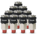 1/4IN NPT(M)AUTOMATIC COUPLERSTEEL/NICKEL PLATED W/BLACK SLEEVE & ETCHED VIAIR LOGO