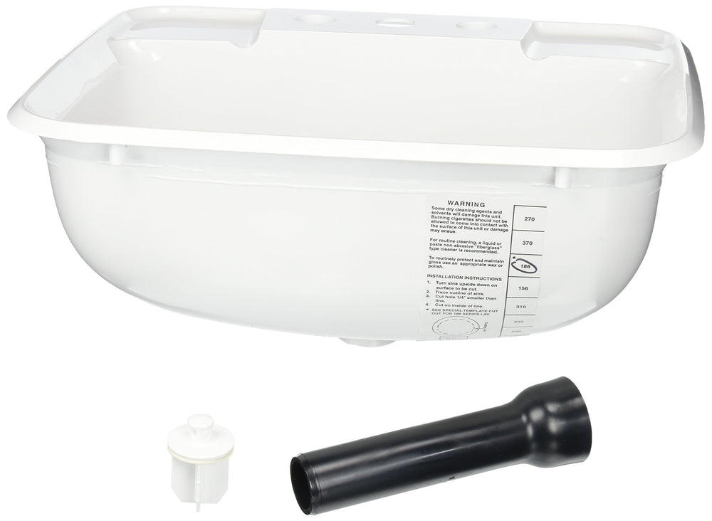 SINK 143/4 X 121/4 WHITE ABS LAVATORY W/STOPPER