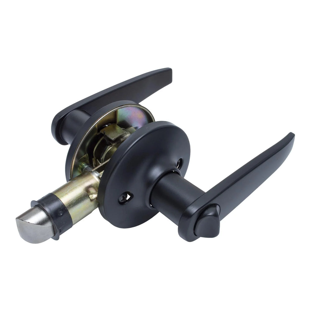 LOCKSET LEVER #707 PRIVACY MATTE BLACK LOCKING