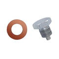 Moroso Oil Pan Drain Plug w/Copper Washer - Clear Zinc