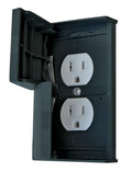 WEATHERPROOF RECEPTACLE COVER BLACK WITH OUTLET