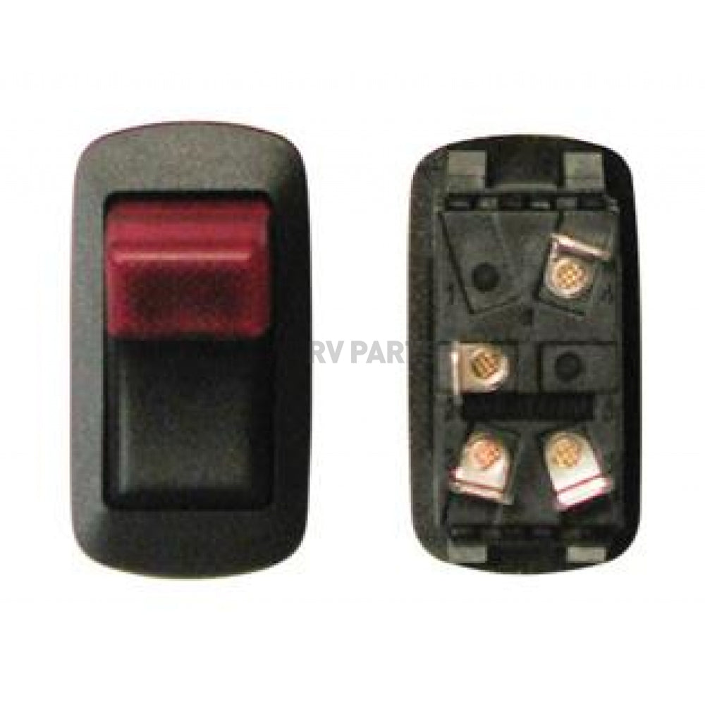 WATERPROOF ROCKER BLACK/RED 110V ON/OFF