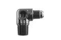 06 AN MALE TO 3/8 IN NPT MALE ADAPTER WITH 1/8 IN NPT PORT90DEGBLACK